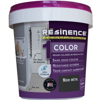 Résine multisupports Résinence Color noir métal satiné 250ml