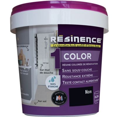 Résine multisupports Résinence Color noir métal satiné 500ml