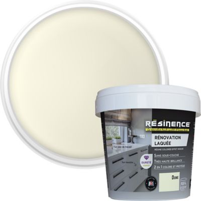 Résine multisupports Résinence Rénovation Laquée brillant colorée blanc dune 500ml