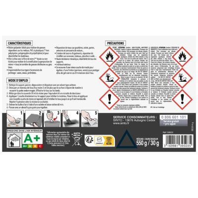 Résine polyester + durcisseur prise lente pour réparer fabriquer 50