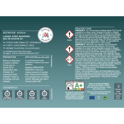 Résine sanitaire Résinence noir brillant 0,25L