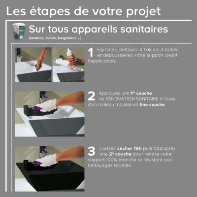 Résine sanitaire Résinence noir brillant 0,25L