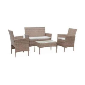 Resine sweeek Ensembles canapés, fauteuils et tables de jardin 4 pieces gris 60 x 106 x 84 4 personnes