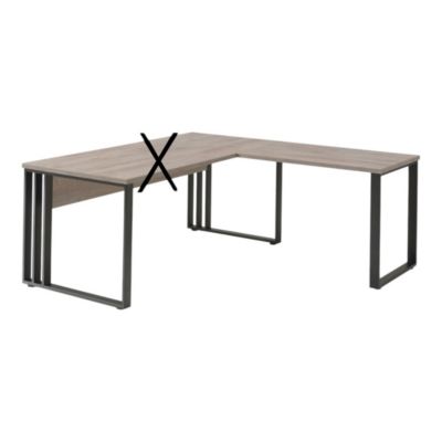 Retour pour bureau de la collection YUKON coloris chêne brut et pieds métalliques noirs