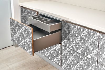 Revêtement Adhésif Pour Meubles Wallfluent 100x50 cm Motif Ancien Découpe Facile, Rénovation Intérieure,