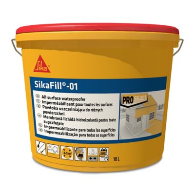 Revêtement d'étanchéité élastique pour toiture gris Sika Sikafill01 10 L
