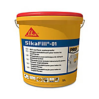 Revêtement d'étanchéité élastique pour toiture gris Sika Sikafill-01 5 L