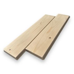 Revêtement en bois de pin à rainure et languette pour mur ou plafond 240x12x2 cm 2.88 m2/carton (5 lattes)