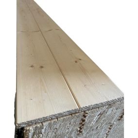 Revêtement mural ou plafond en sapin massif à rainure et languette biseauté 2.04 m²carton 235x14.5x19 cm 6 lattes