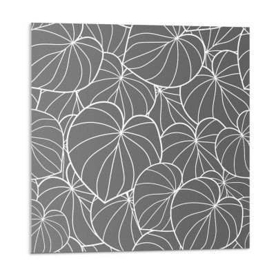 Revêtement Mural PVC Wallfluent 50x50 cm Feuilles Disposées Selon Un Motif Délicat 4 pièces