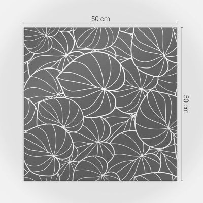Revêtement Mural PVC Wallfluent 50x50 cm Feuilles Disposées Selon Un Motif Délicat 4 pièces