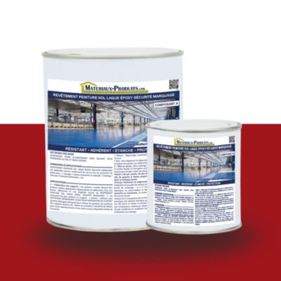 Revêtement peinture sol laque époxy sécurité marquage Kit de 10 Kg Rouge Sécurité RAL 3001 - REVET15 - MATPRO