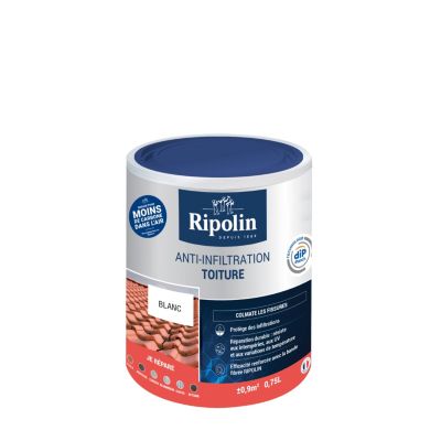 Rubson Liquid Rubber Plus, Revêtement d'étanchéité toutes toitures , imperméabilisant toitures, coloris Gris, Pot 0.75l