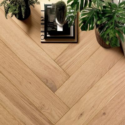 Revêtement de sol à parement bois, bâtons rompus aspect chêne blond mat l. 12,6 x L. 59,5 cm, ép. 10 mm Alsapan