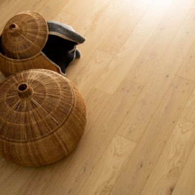 Revêtement de sol plaqué chêne finition verni coloris naturel ep 10mm