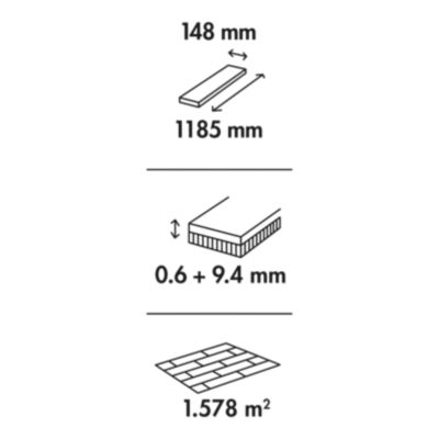 Revêtement de sol plaqué chêne finition verni coloris naturel ep 10mm