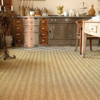 Revêtement sol Jonc mer sous-couche latex à chevrons 4m Balsan