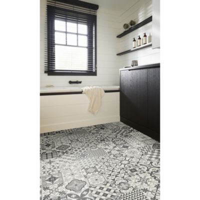 Revêtement De Sol PVC Vinyle Style Carrelage Versailles 200cm Large - 23.90€/m²
