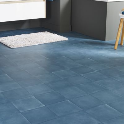 Revêtement sol PVC Tarkett Baldosa bleu foncé 4m (vendu à la coupe)