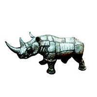 Rhinocéros en métal recyclé 75 cm
