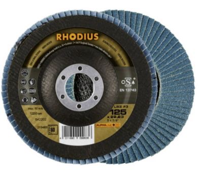 Rhodius Pack de 5 disques à lamelles forme inclinée - LSZ F3 PACK - 125x22,23mm - Grains 60