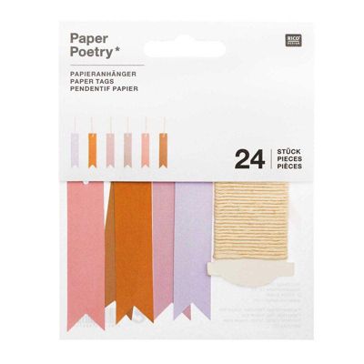 Rico Design 24 étiquettes fanion - Rose