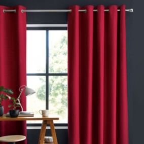 Rideau 100% coton rouge 150x250