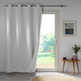 Rideau 100% occultant en microfibre (140x260 cm - Blanc)