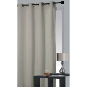 Rideau 100 % occultant et isolant aspect Velours (140x260 cm - Beige)