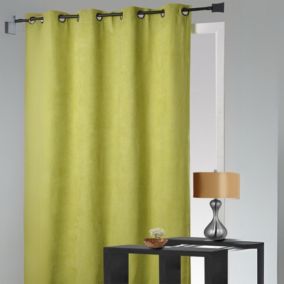 Rideau 100 % occultant et isolant aspect Velours (140x260 cm - Vert clair)