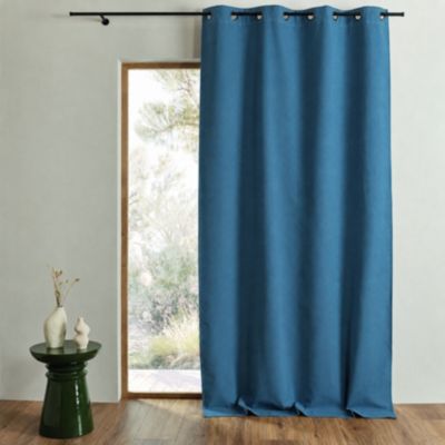 Rideau 100% occultant thermique phonique chiné MIDNIGHT (240x260 cm - Bleu Pétrole)