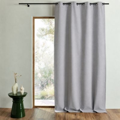 Rideau 100% occultant thermique phonique chiné MIDNIGHT (240x260 cm - Gris clair)