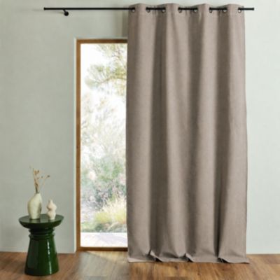 Rideau 100% occultant thermique phonique chiné MIDNIGHT (240x260 cm - Taupe)