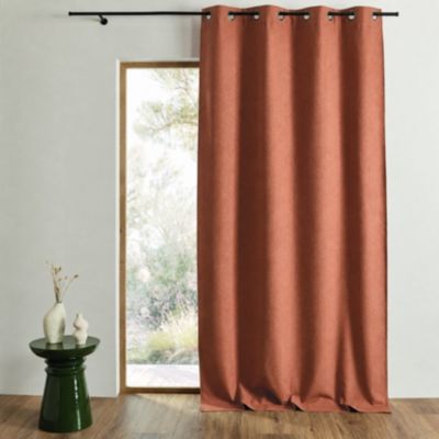 Rideau 100% occultant thermique phonique chiné MIDNIGHT (240x260 cm - Terracotta)