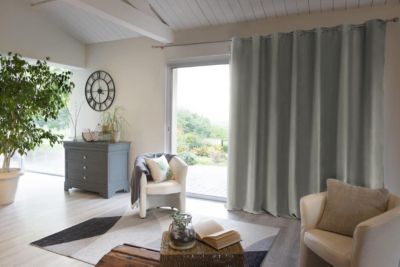 Rideau d'Ameublement Uni Gris Perle 135X260 cm VELOURS 3S. x Home 3 SUISSES