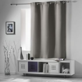 Rideau 90 % occultant radiateur petite hauteur (135x180 cm - Gris Perle)