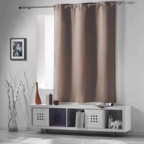 Rideau 90 % occultant radiateur petite hauteur (135x180 cm - Marron Clair)