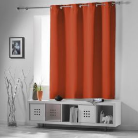 Rideau 90 % occultant radiateur petite hauteur (135x180 cm - Terracotta)