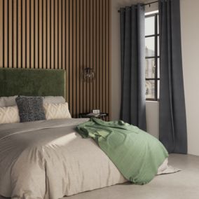 Rideau à œillets uni effet froissé Castellano gris anthracite L.260 x l.140 GoodHome