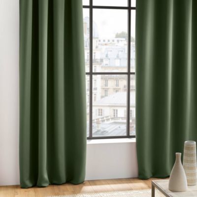 RIDEAU A OEILLETS 135 x 240 CM OCCULTANT UNI OCCULT KAKI - 135x240cm - Vert kaki