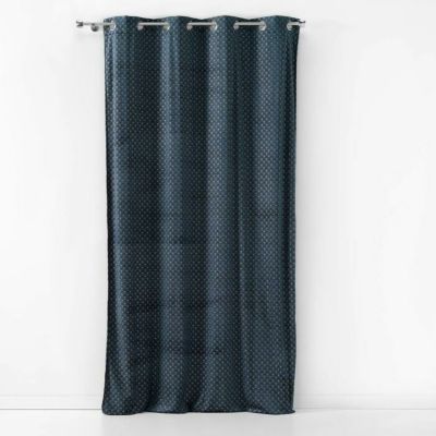 Rideau a oeillets 140 x 240 cm velours imprime or azureor Sans