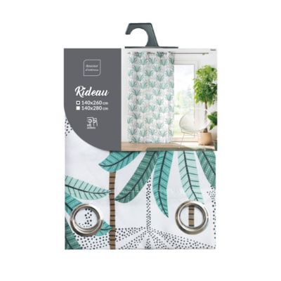 Rideau a oeillets 140 x 260 cm polyester imprimé Oasis
