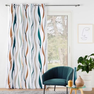 Rideau a oeillets 140 x 280 cm polyester imprime Lisana
