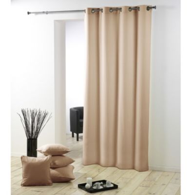 Rideau a oeillets Polyester uni Essentiel Lin 140 x 280 cm