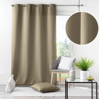 Rideau a oeillets Polyester uni Essentiel Lin 140 x 280 cm