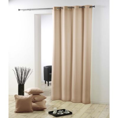 Rideau a oeillets Polyester uni Essentiel Lin 140 x 280 cm
