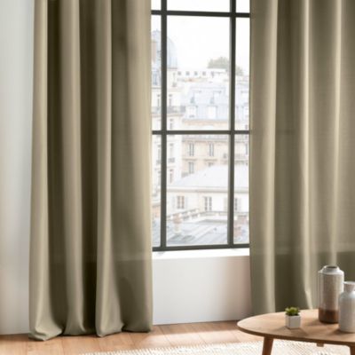 Rideau a oeillets Polyester uni Essentiel Lin 140 x 280 cm