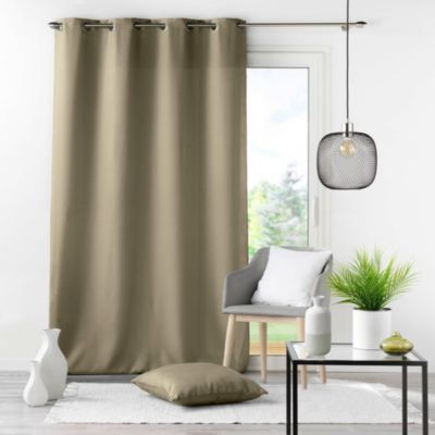Rideau a oeillets Polyester uni Essentiel Lin 140 x 280 cm