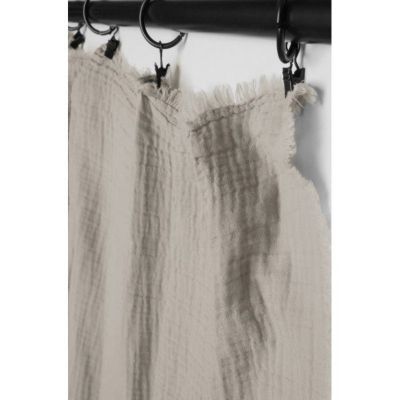 Rideau ajustable + 10 anneaux pince "Milos" 140 x 280 cm Mousseline de coton - Ficelle - Ficelle - 1 Panneau ajustable 140 x 280 c