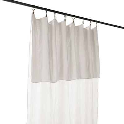 Rideau ajustable 140 x 300 cm en double gaze de coton blanc - PEPA